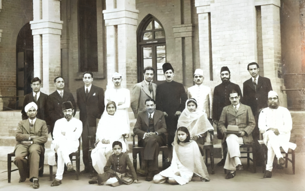 Zia Mohiuddin with the Central Training College Dramatic Club in Lahore at the age of 7 (bottom left)